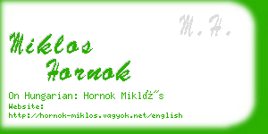 miklos hornok business card